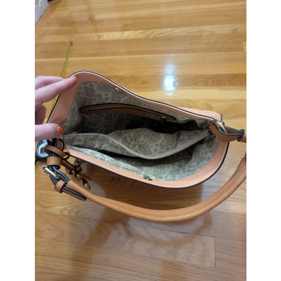 Simply Noelle Colorblock Hobo Bag Pink Tan NWT - Picture 9 of 13